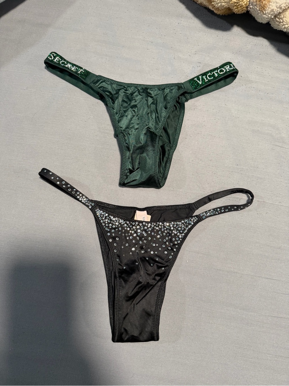 Victoria's Secret Black Thong Panty with Label